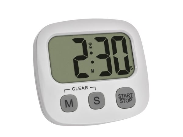 TFA-Dostmann 38.2057.02, Digital äggklocka, Vit, 99 min, Plast, Fristående/magnetisk, AAA