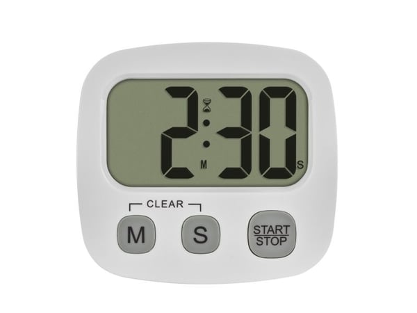 TFA-Dostmann 38.2057.02, Digitalt tidsur, Hvit, 99 min, Plast, Frittstående/magnetisk, AAA