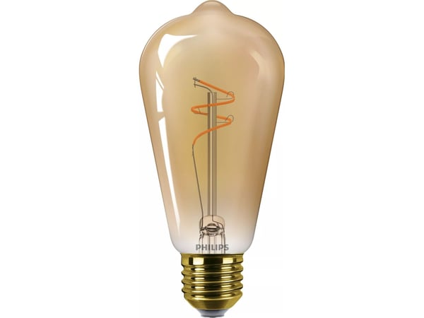 Philips - LED-filamentlyspære - form: ST64 - E27 - 3.1 W (ekvivalent 25 W) - flammelys - 1800 K - ravgul
