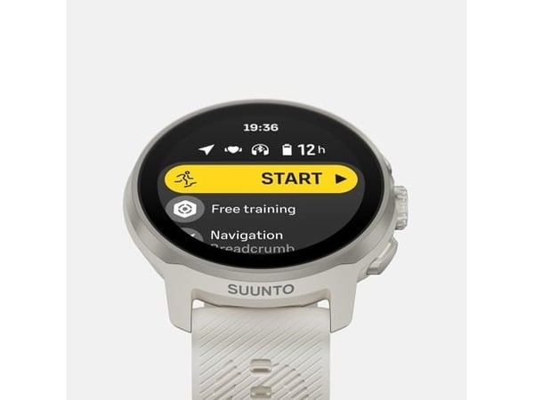 Suunto Run - Lys grå glassfiberforsterket polyamid - sportsur med stropp - silikon - lysegrå - håndleddstørrelse: 125-175 mm - display 1.32" - Blue...