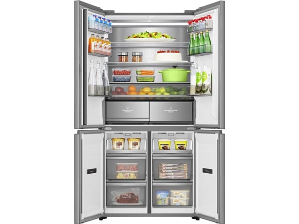 Hisense RQ5P605NSVE, Frittstående, Amerikansk dør, Rustfritt stål, 4 dør(er), LED, R600A