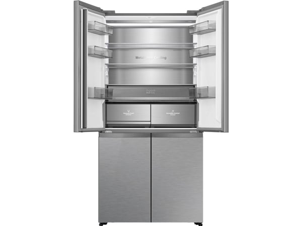 Hisense RQ5P605NSVE, Frittstående, Amerikansk dør, Rustfritt stål, 4 dør(er), LED, R600A