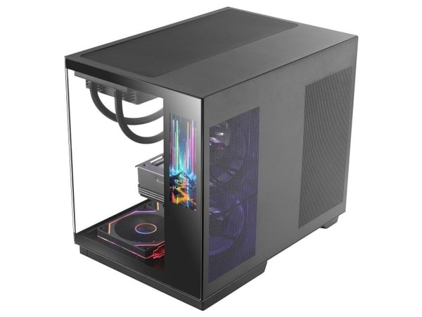 Mars Gaming MCMIRAGE, Midi Tower, PC, Svart, ATX, Micro ATX, Mini-ITX, Herdet glass, Spilling