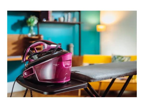 Tefal Express Vision SV8152E0 - Dampstrykejern - såleplate: Durilium AirGlide Autoclean - 2800 W - svart/purpur