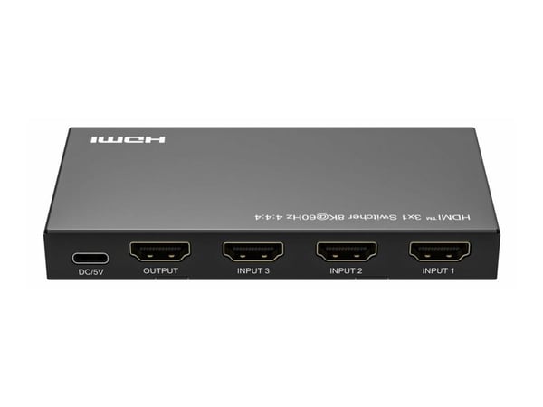 MicroConnect - Video/lyd-splitter - 8K60Hz, HDCP 2.3, with remote control - 3 x HDMI - stasjonær