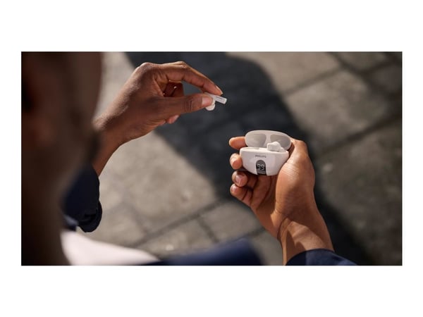 Philips TAT2520WT - True wireless-hodetelefoner med mikrofon - i øret - Bluetooth - hvit