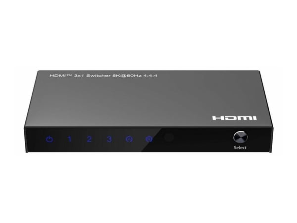 MicroConnect - Video/lyd-splitter - 8K60Hz, HDCP 2.3, with remote control - 3 x HDMI - stasjonær