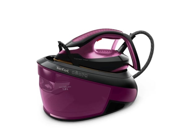Tefal Express Vision SV8152E0 - Dampstrykejern - såleplate: Durilium AirGlide Autoclean - 2800 W - svart/purpur