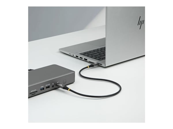 StarTech - USB-kabel - USB-C (hann) til USB-C (hann) - USB4 / Thunderbolt / DisplayPort 2.1 - 50 cm - 4K 120 Hz støtte, 8K 60Hz støtte, utvidet eff...