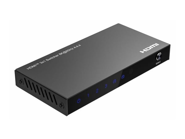MicroConnect - Video/lyd-splitter - 8K60Hz, HDCP 2.3, with remote control - 3 x HDMI - stasjonær