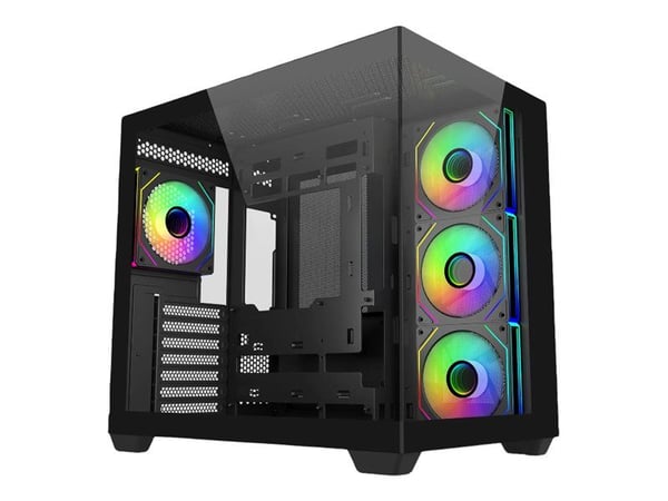 Cooler Master Elite 681 - Mid tower - ATX - sidepanel med vindu (herdet glass) - ingen strømforsyning (ATX) - svart - USB/lyd