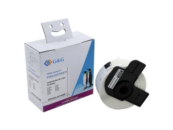 G&G etiketter kompatibel med Brother DK-11201 29 x 90 mm termodirekte papir hvit 400 stk. permanente adresseetiketter ET-B-G-11201