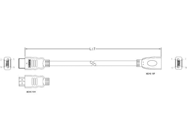 SpeaKa Professional HDMI-forlengelseskabel [1x HDMI-plugg - 1x HDMI-kontakt] 1 m svart (SP-7870528)