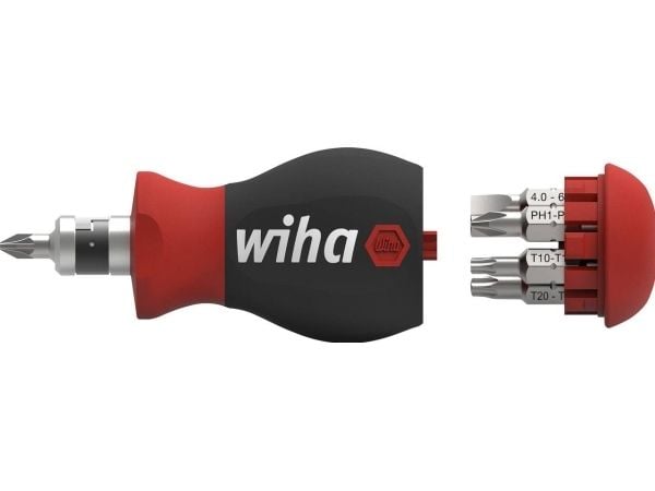 Wiha Stubby Bit -ruuvinväännin 8-osainen Unbrako, Ulkokuusikulma, Phillips Phillips ristisyvennys, Pozidriv ristisyvennys, Notch, TORX