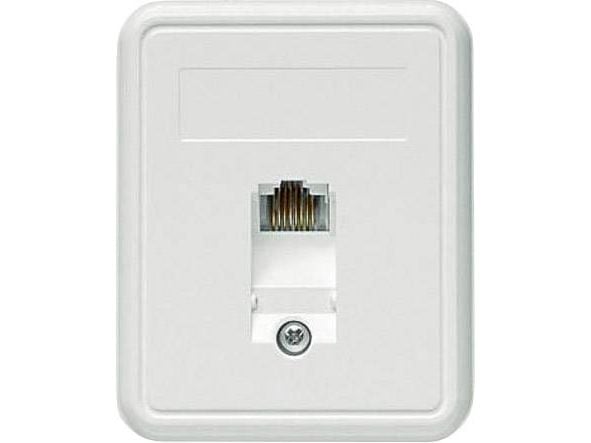 Telegärtner 100022998 Nätverksuttag Ytmonterat CAT 5e 1 port Alpine White