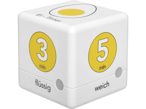 TFA Dostmann Cube Timer Äggklocka vit, gul digital