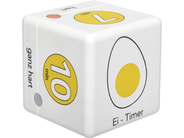 TFA Dostmann Cube Timer Äggklocka vit, gul digital