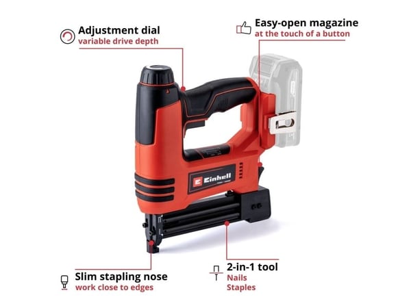 Einhell TE-CN 4257791 Akkukäyttöinen naulain Naulaimen pituus 10 - 22 mm sis. akun, sis. laturin (4257791)