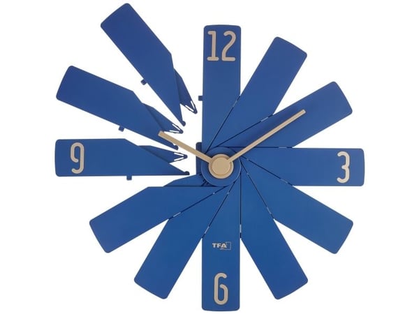 TFA Dostmann 60.3020.06 Kvartsi seinäkello 400 mm x 37 mm x 400 mm Sininen, keskiyönsininen Hiipivä liike (hiljainen) (60.3020.06)