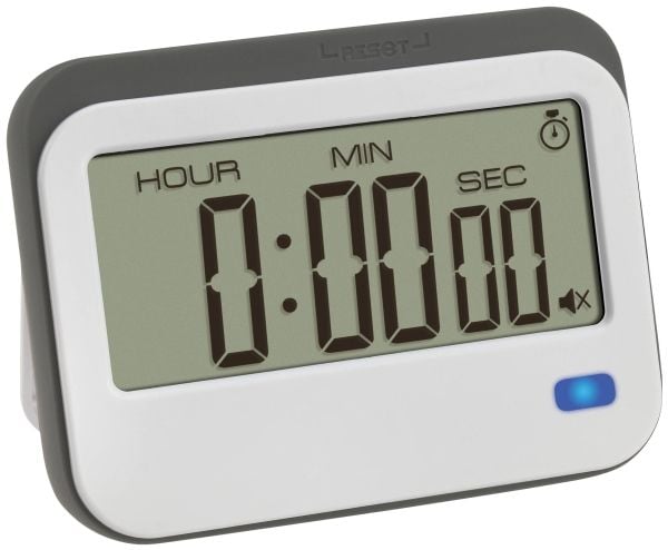 TFA Dostmann Digital Timer med stoppur och väckarklocka Timer Vit, Grå digital (38.2052.02)