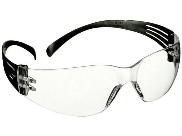 3M SecureFit 100 suojalasit SF101AF-BLK-EU mustat kalterit kirkas linssi 5 kpl