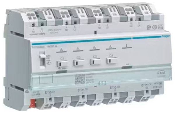 Hager Uni-Dimmaktor 4-fach KNX TYAS664ANSecure 4x300W ESL/LED (TYAS664AN)