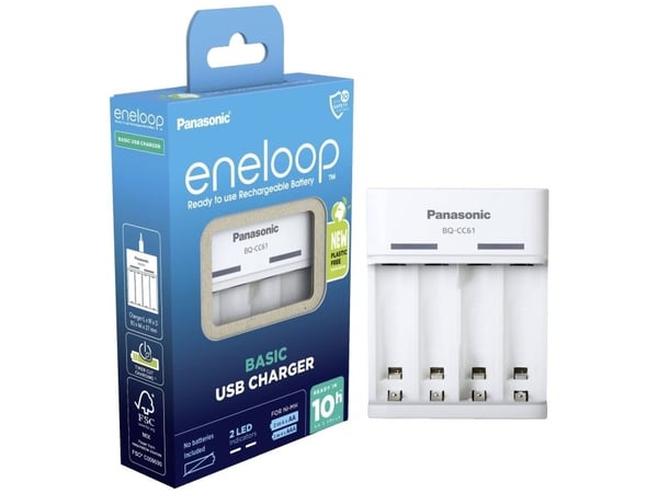 Panasonic eneloop BQ-CC61 - 10 t batterilader - (for 4xAA, 4xAAA)