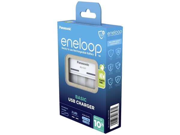 Panasonic eneloop BQ-CC61 - 10 t batterilader - (for 4xAA, 4xAAA)