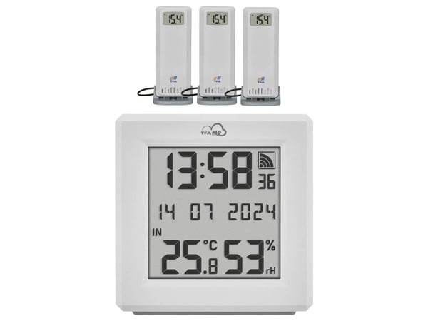 TFA Dostmann TFA.me Starter Set WLAN Gateway ID-01 med 3 sändare ID-A3 trådlös digital termometer Vit