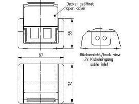 Telegärtner RJ45 Outlet IP44 AP, Grå