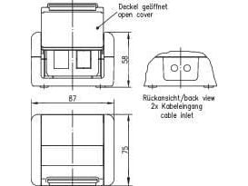 Telegärtner RJ45 Outlet IP44 AP, Grå