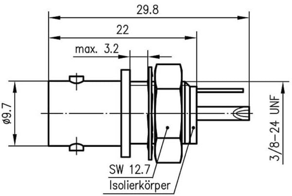Telegärtner 100023436 100023436 BNC-liitin Liitäntä, uppoasennus pystysuoraan 50 Ω 1 kpl