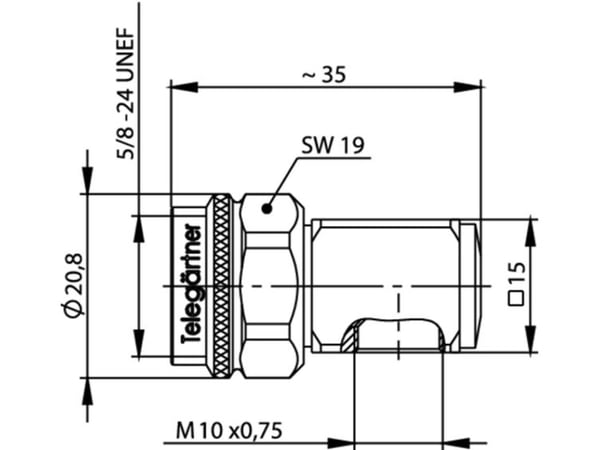 Telegärtner J01020C0120 Normalt plugghuvud 1 st