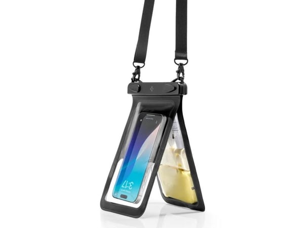 Spigen A603, Fodral, Universal, iPhone 16/15/14/13/12/SE2/SE Series, Pixel 9/8/7/6 series, Xperia, Sharp, Galaxy, Svart, Transparent