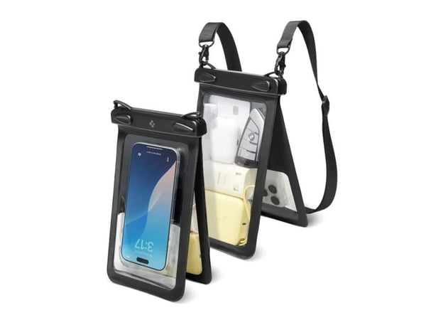 Spigen A603, Fodral, Universal, iPhone 16/15/14/13/12/SE2/SE Series, Pixel 9/8/7/6 series, Xperia, Sharp, Galaxy, Svart, Transparent