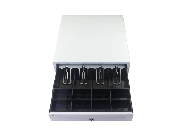Equip 351011, Manuell og automatisk pengeskuff, Metall, Hvit, Plast, DC, 12 V
