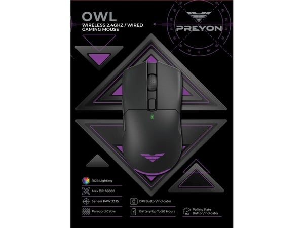 PREYON Owl Wireless Gaming mouse