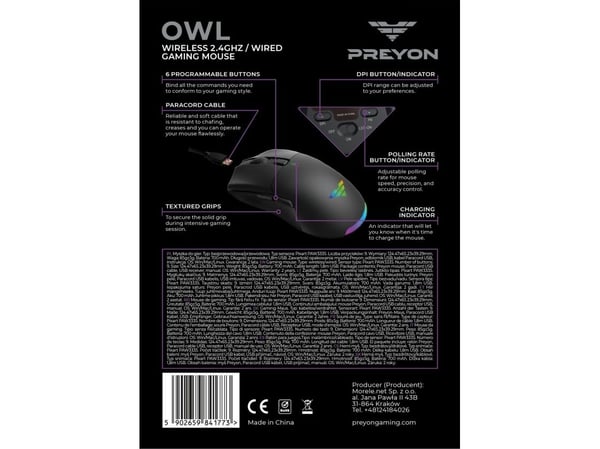 PREYON Owl Wireless Gaming mouse