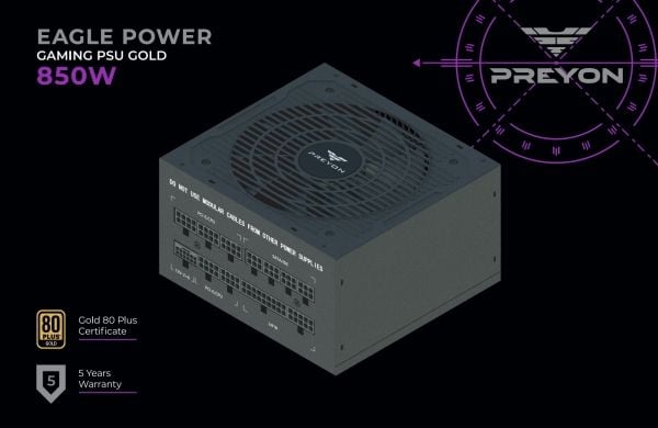 PREYON Eagle Power Gaming 80+ Gold PSU 850W