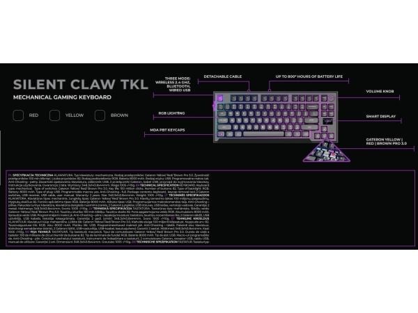 PREYON Silent Claw TKL Brown Gateron Brown Pro Keyboard