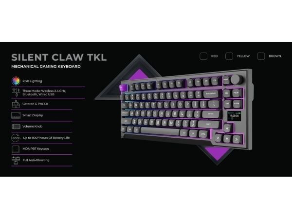 PREYON Silent Claw TKL Brown Gateron Brown Pro Keyboard