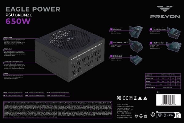 EAGLE POWER BRONZE PSU 650W