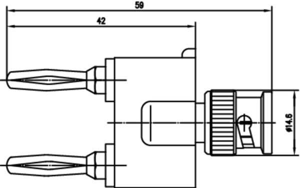 Telegärtner Telegärtner Mätadapter BNC-anslutning - Lamellanslutning 4 mm, Lamellanslutning 4 mm Svart, Silver