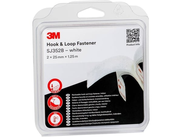 3M SJ352B Burrebånd til fastlimning (L x B) 1,25 m x 25 mm 1 kpl 1 stk