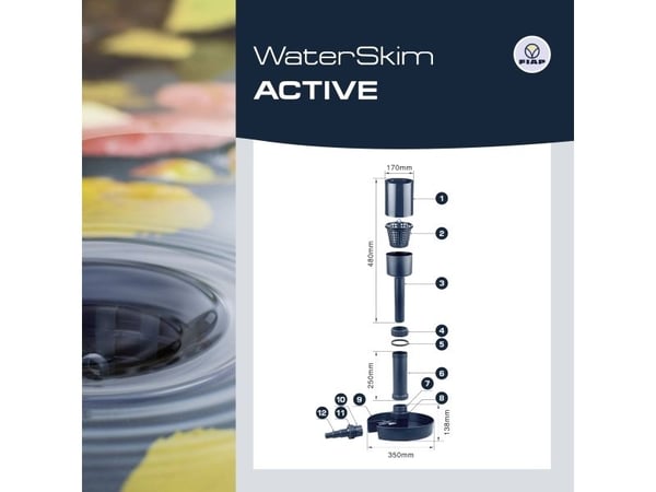 FIAP 2390 WaterSkim aktiv overflateskimmer (Ø x H) 350 mm x 865 mm 1 stk