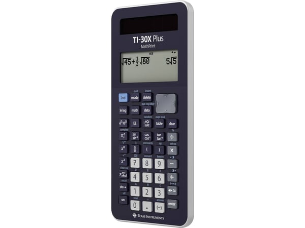 Texas Instruments TI-30X, lomme, vitenskapelig, 16 siffer, 4 linjer, batteri/solar, svart