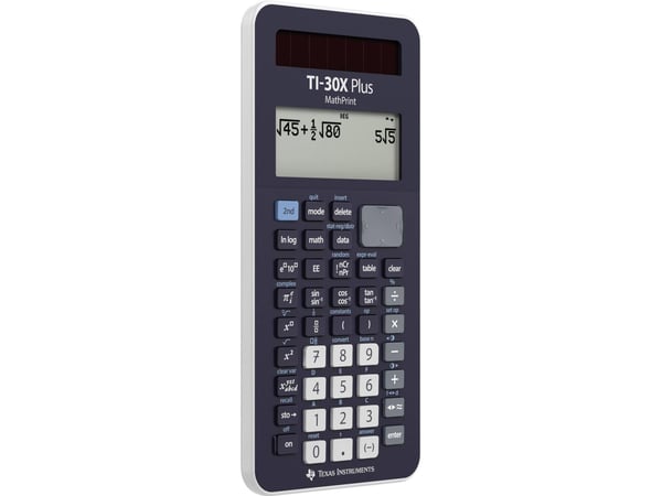 Texas Instruments TI-30X, lomme, vitenskapelig, 16 siffer, 4 linjer, batteri/solar, svart
