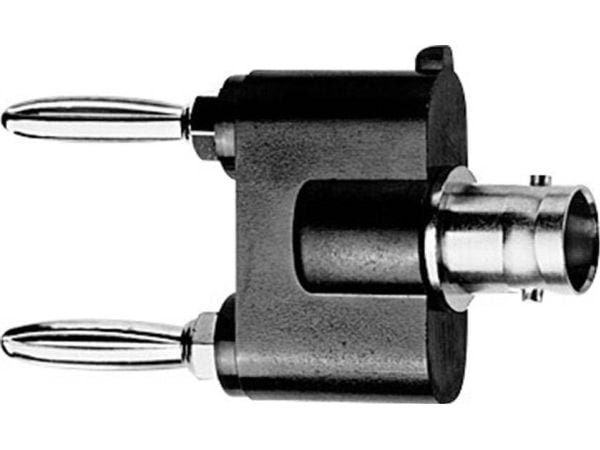 Telegärtner J01008A0620 Mätadapter BNC-uttag - Lamelstik 4 mm, Lamelstik 4 mm Svart, Silver