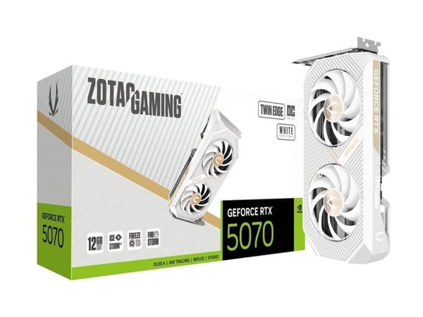 ZOTAC GAMING Twin Edge OC - White Edition - grafikkort - GeForce RTX 5070 - 12 GB GDDR7 - PCIe 5.0 x16 - 3 x DisplayPort, HDMI