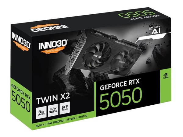 INNO3D GeForce RTX 5050 TWIN X2, GeForce RTX 5050, 8 GB, GDDR6, 128 bit, 7680 x 4320 piksler, PCI Express 5.0